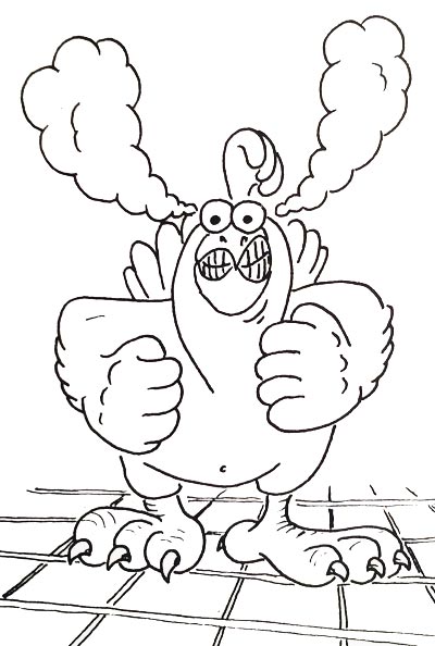 Enraged chicken drawing
