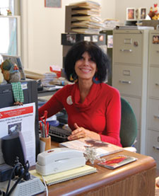 Karen Davis at her desk