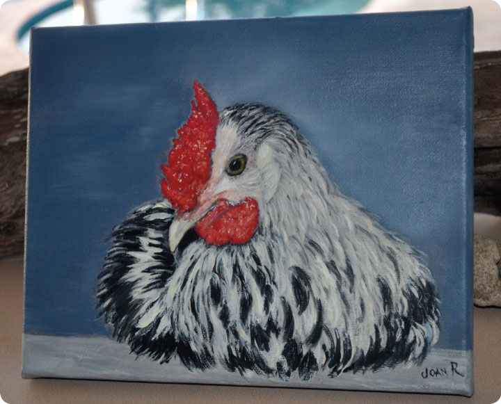 Hammie the Rooster painting